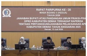 Bupati Demak Sampaikan Jawaban Atas Pandangan Umum fraksi Dprd Terhadap Raperda Pertanggungjawaban Apbd 2025