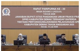 Bupati Demak Sampaikan Jawaban Atas Pandangan Umum fraksi Dprd Terhadap Raperda Pertanggungjawaban Apbd 2025