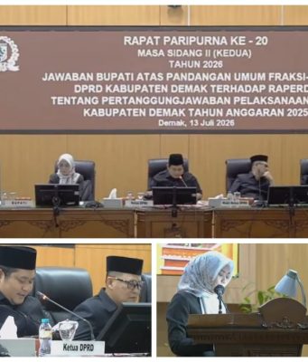 Bupati Demak Sampaikan Jawaban Atas Pandangan Umum fraksi Dprd Terhadap Raperda Pertanggungjawaban Apbd 2025