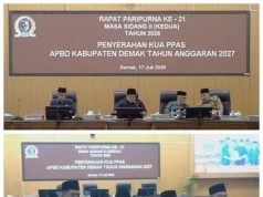 Pemkab Demak Sampaikan Tema Pembangunan 2027 Pada Pembahasan KUA-PPAS Bersama DPRD Demak