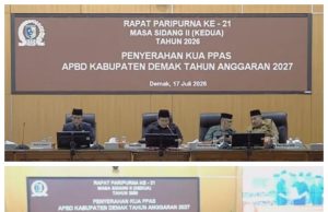 Pemkab Demak Sampaikan Tema Pembangunan 2027 Pada Pembahasan KUA-PPAS Bersama DPRD Demak